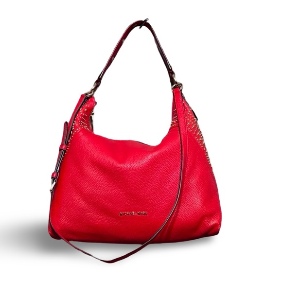 Michael Kors Handbags - Michael Kors Aria Red Pebble Leather Convertible Shoulder Bag